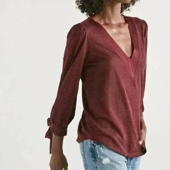 Lucky brand Shadow Stripe Long Sleeve sz xs - Picture 1 of 8